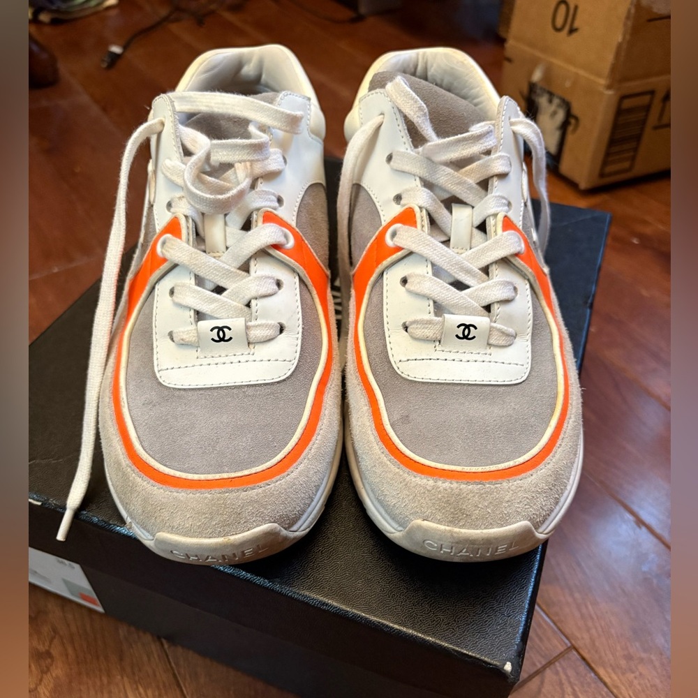 Chanel Leather & Suede Sneakers - Picture 14 of 16